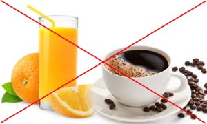Противопоказание апельсинового сока и кофе